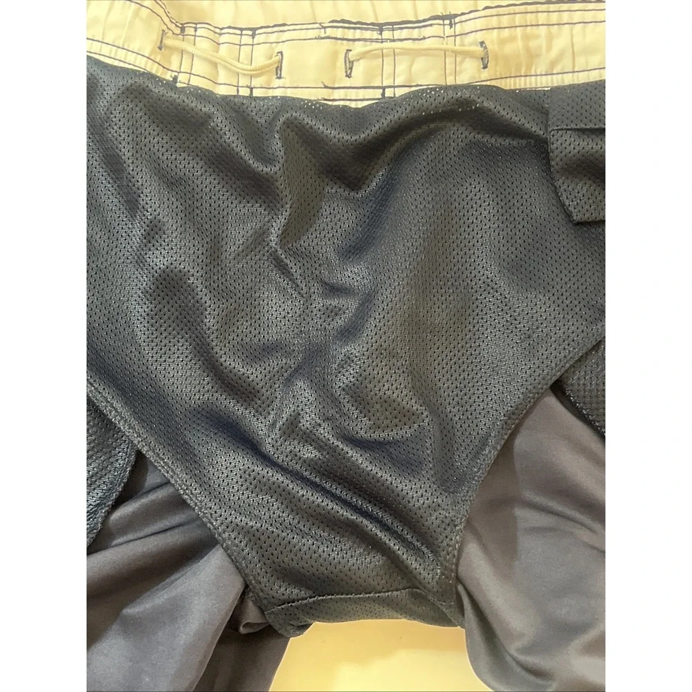 Nike Men's Swim Trunks Blue Gray Size Medium , M , Lined Board Shorts Drawstring